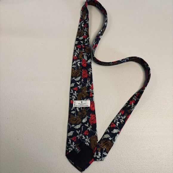 VTG Valentino Pietro Paris Rome Beverly Hills Floral Hand Fashioned  Silk Tie - Picture 5 of 10